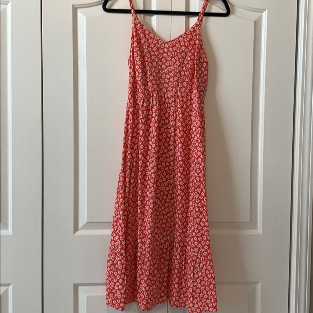 Old Navy Orange Floral Midi Dress